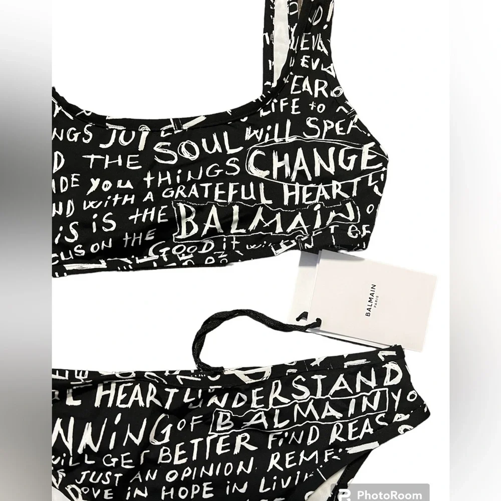 BALMAIN***Black/White Bikini Set***F36 US 4***$589 - Picture 3 of 5